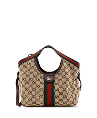 Pre-Owned Gucci Small Giglio Tote Gg Canvas