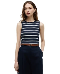Tommy Hilfiger Women's Multi-Stripe Crewneck Cotton Tank Top