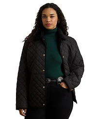 Lauren Ralph Plus Faux-Sherpa-Collar Quilted Jacket