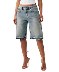True Religion Women's Jessie Mid-Rise Baggy Denim Shorts