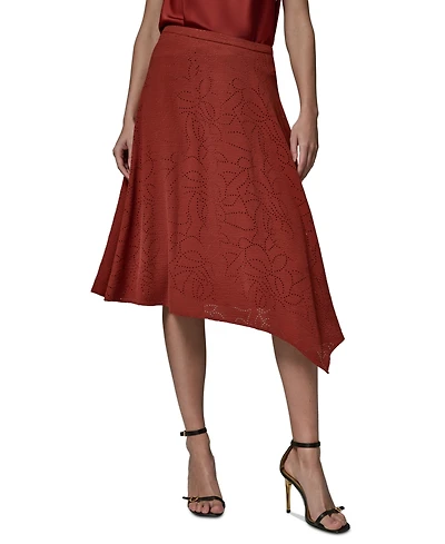Donna Karan New York Women's Laser Cut High-Low Skirt