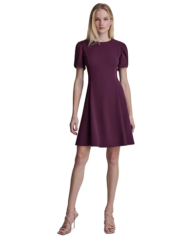 Dkny Women's Tulip Sleeve Fit and Flare Dress