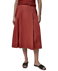 Donna Karan New York Women's Back Zipper Pleated Midi Skirt