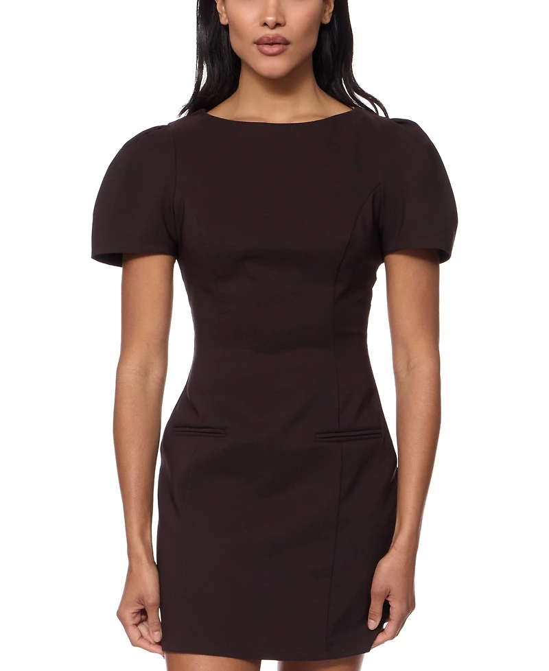 Alex & Sophia Juniors' Boat Neck Short-Sleeve Woven Dress