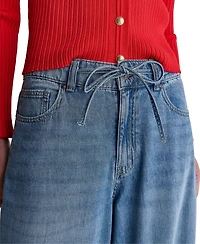 Bcbg Women's High-Rise Tie-Waist Wide-Leg Jeans