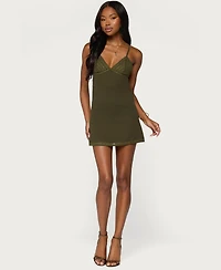 Edikted Women's Akemi Studded V-Neck Mini Dress