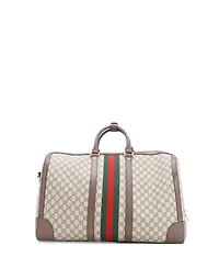 Pre-Owned Gucci Large Savoy Web Convertible Duffle Bag Gg Coated Canvas