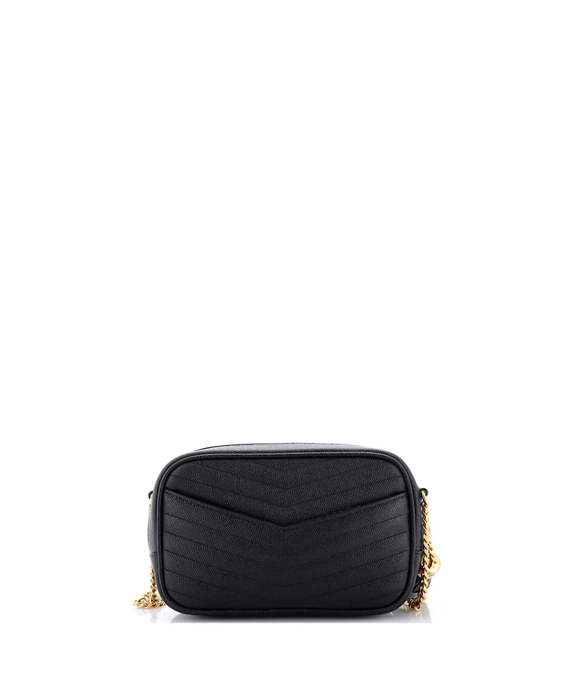 Pre-Owned Saint Laurent Mini Lou Camera Bag Matelasse Chevron Leather