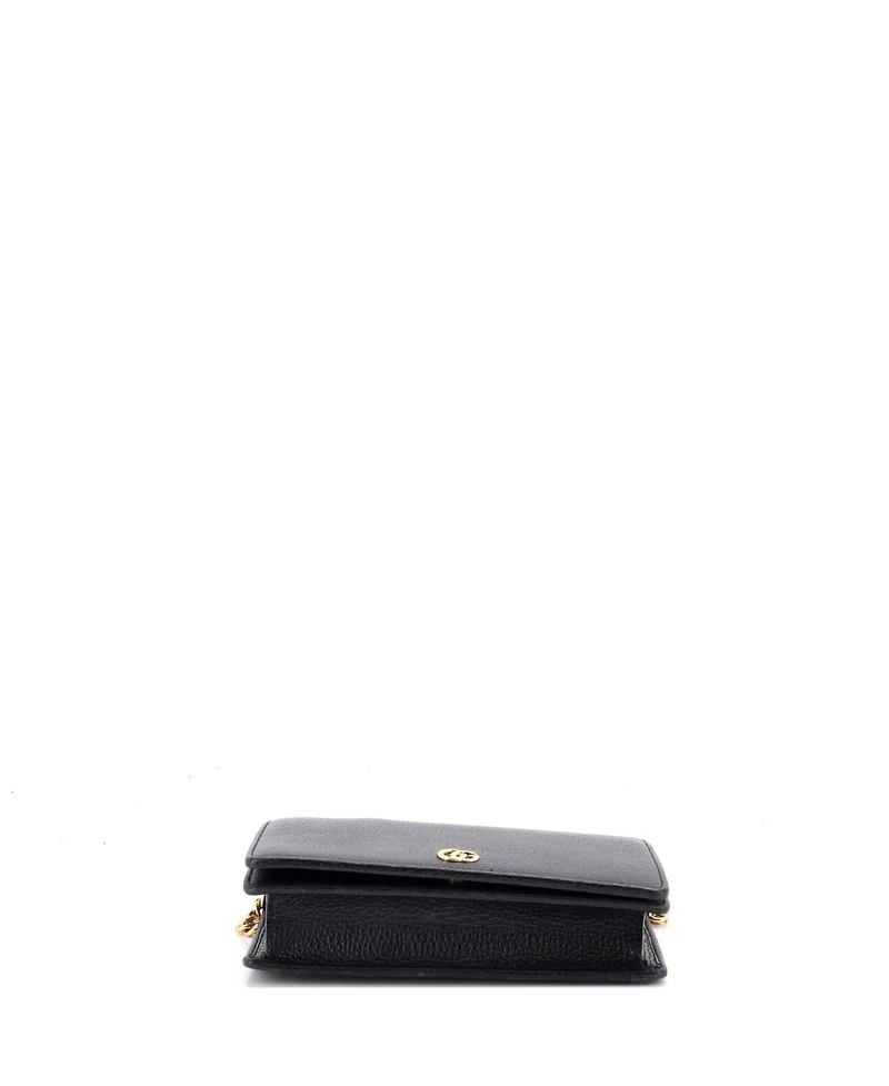 Pre-Owned Gucci Mini Petite Gg Marmont Chain Wallet Leather