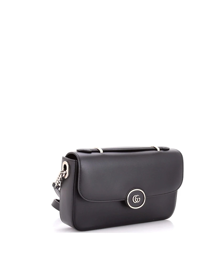 Pre-Owned Gucci Small Petite Gg Flap Shoulder Bag Leather