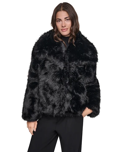 Dkny Women's Short Faux Fur Coat
