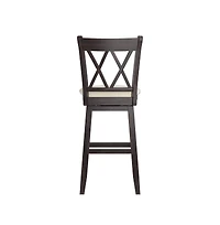 iNSPIRE Q Lea Cross Swivel Bar Stool w/ Beige Linen Seat