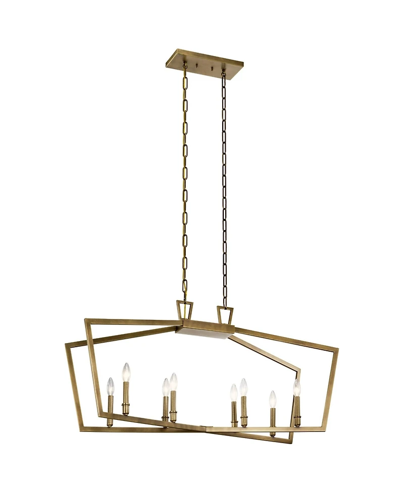 Kichler Abbotswell 42" Wide Natural Brass 8-Light Linear Chandelier