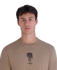 Karl Lagerfeld Paris Men's Pixelated Outlined Crewneck Modern-Fit T-Shirt