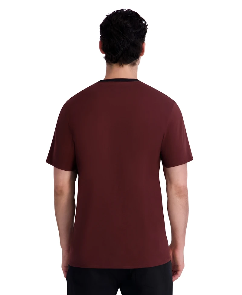Karl Lagerfeld Paris Men's Embossed-Signature Contrast-Trim T-Shirt