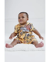 Disney Toddler Boys Lion King Mickey Mouse Waffle Knit Pullover Hoodie and Shorts Newborn to