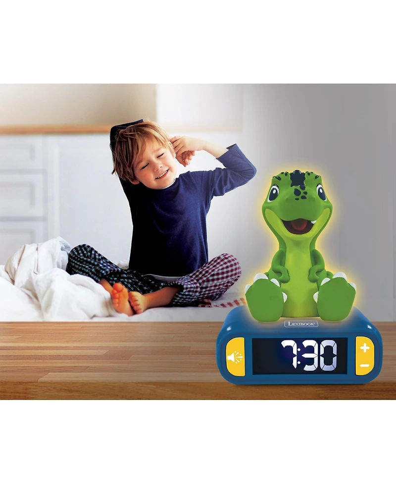 Lexibook , Dinosaur Nightlight Alarm Clock, Clock, Alarm clock for boys and girls, Snooze, RL800DINO