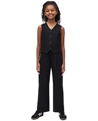 Calvin Klein Girls' 7-16 Refined Stretch Tailored Wide-Leg Pants