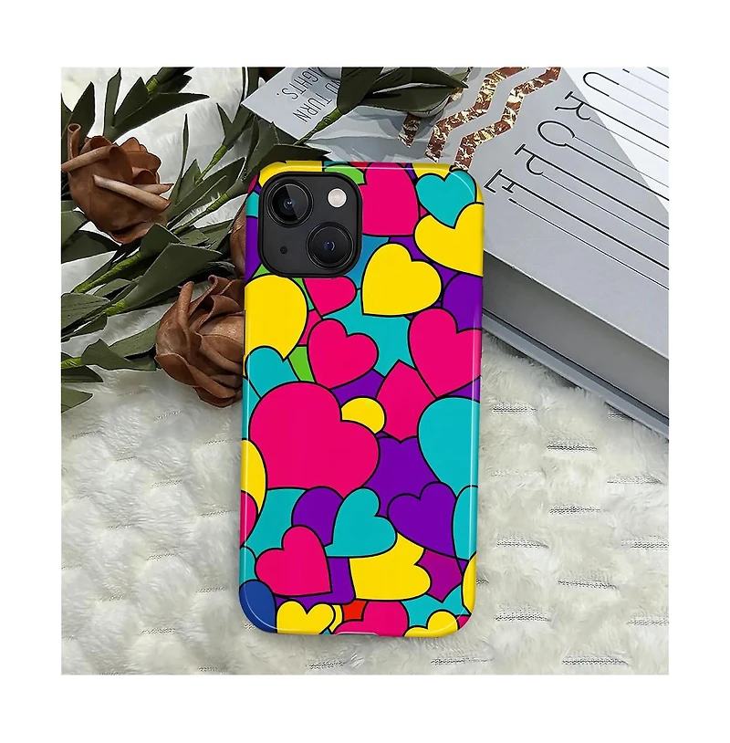 Lisen Bold Heart Pop 2-Layer Durable Phone Case Compatible with Apple iPhone 17 Pro Max