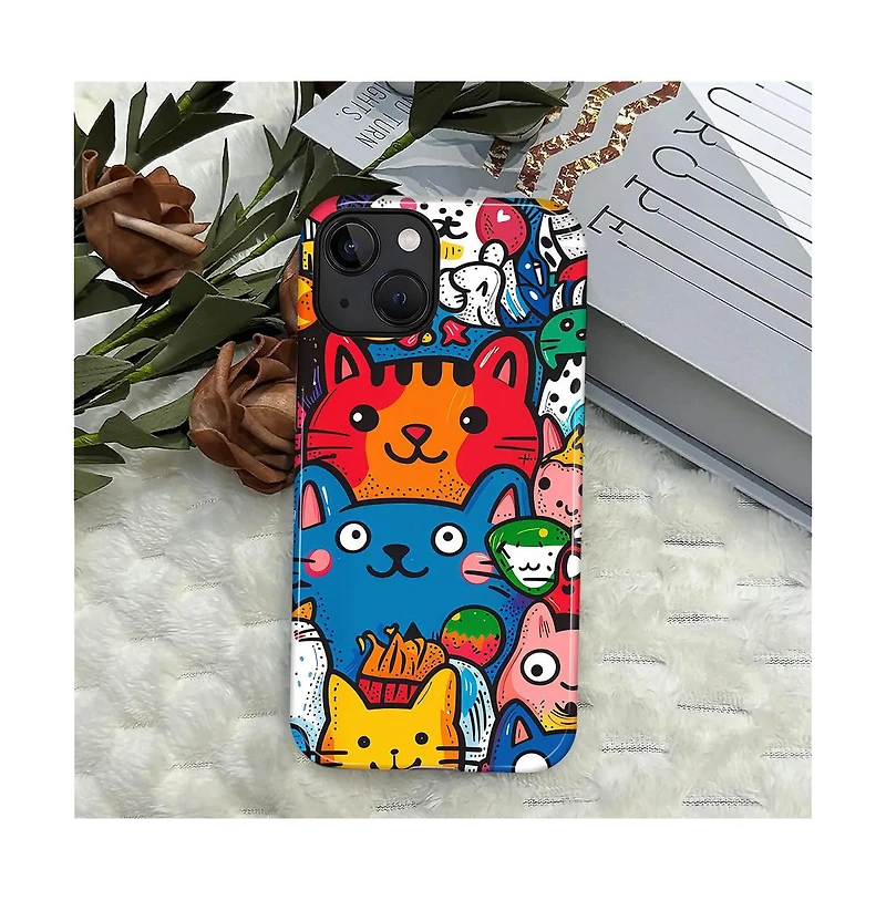 Lisen Happy Cat Friends 2-Layer Phone Case Compatible with Apple iPhone Air