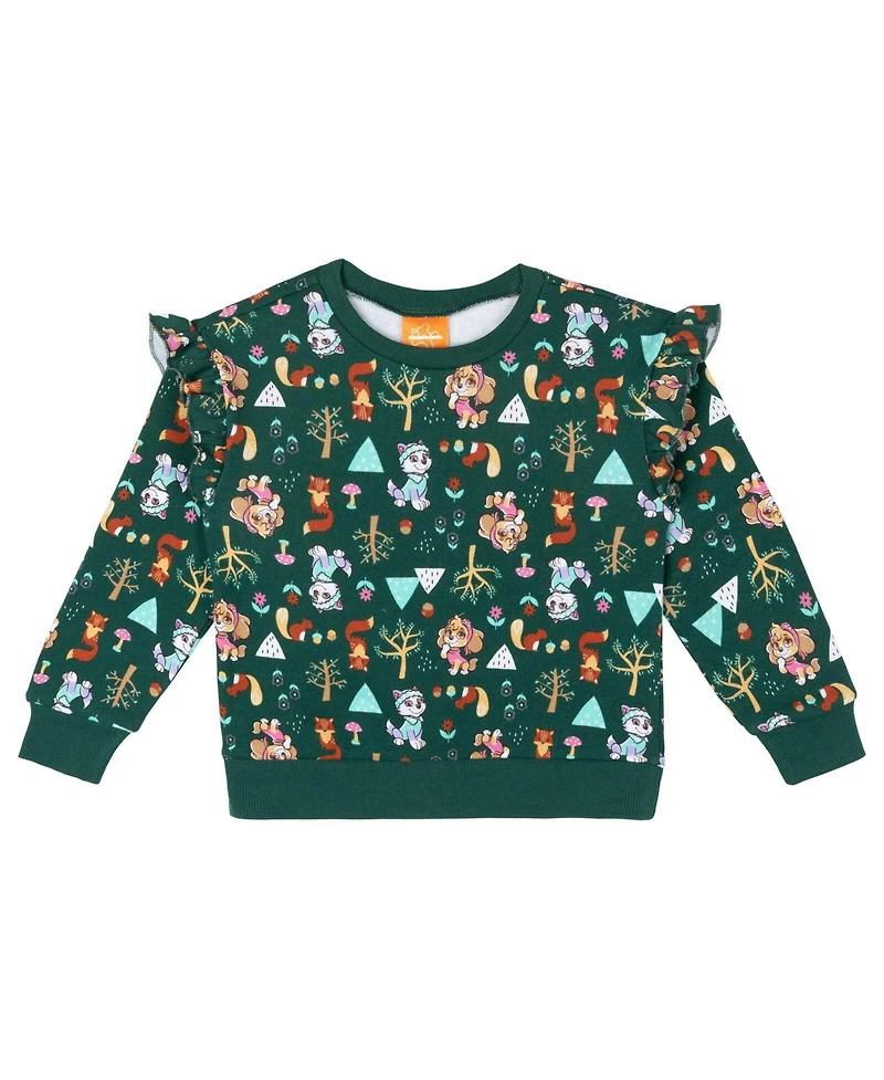 Paw Patrol Girls' 4-16 Long Sleeve Fleece-Blend Sweatshirt and Joggers, 2-Piece Set