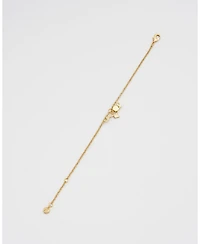 Fable England Ivy and Pearl T-Bar Bracelet in Gold