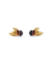 Fable England Orla Blackberry Stud Earrings in Gold
