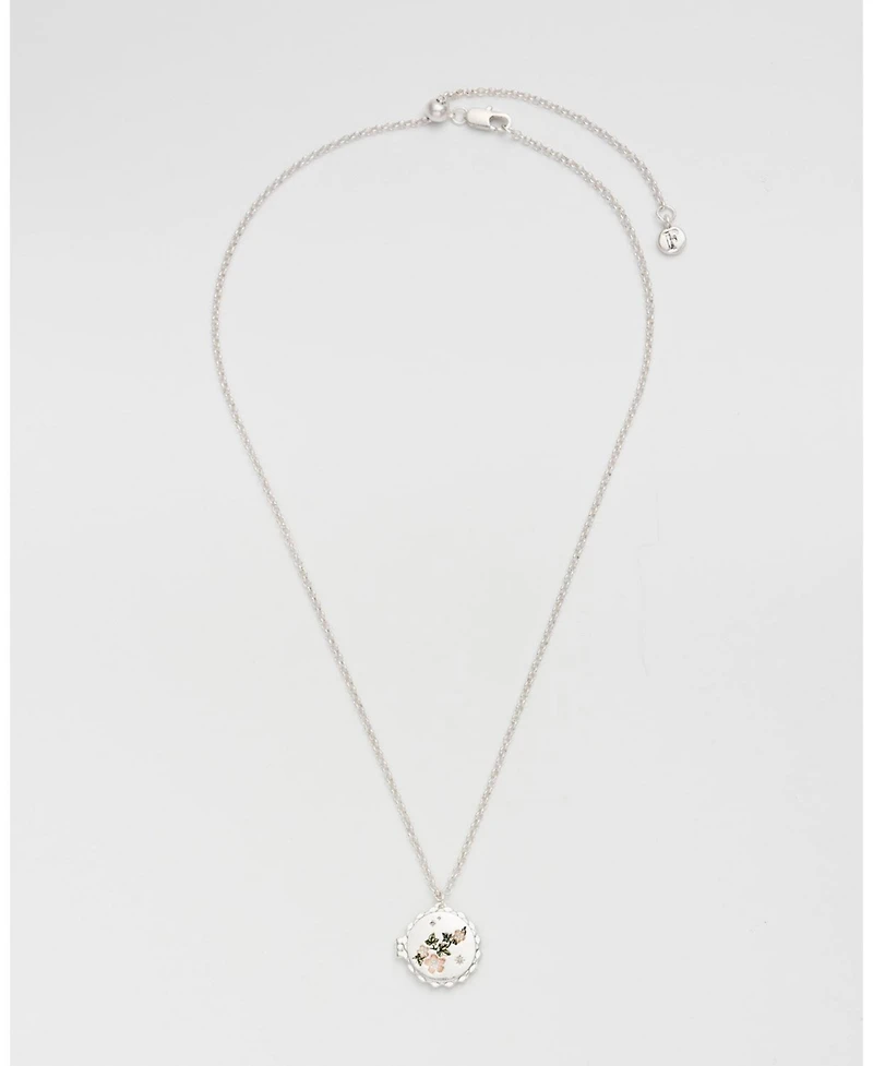Fable England Ivy Blossom Locket Necklace in Silver
