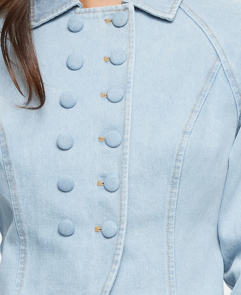Lioness Women's Form Denim Cropped Double-Breasted Jacket
