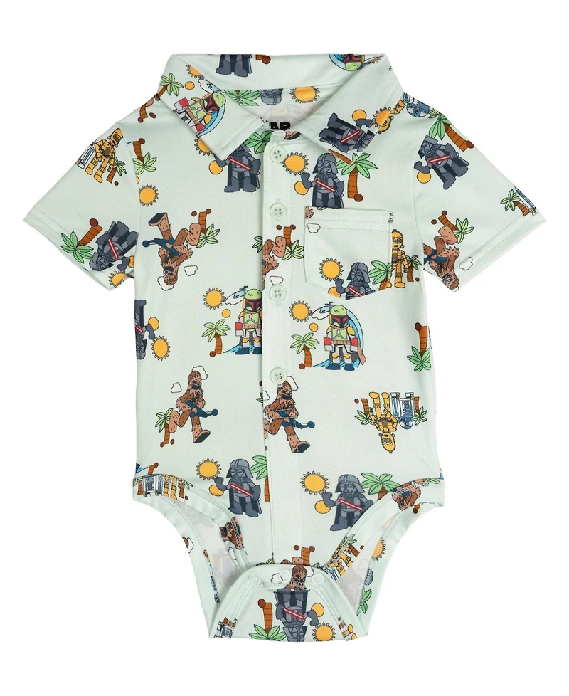 Star Wars Baby Boys' 2-Piece Button Down Shirt and Shorts Set