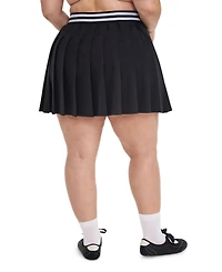 Torrid Plus Tru Stretch Woven Pleated Active Skirt With Bike Short