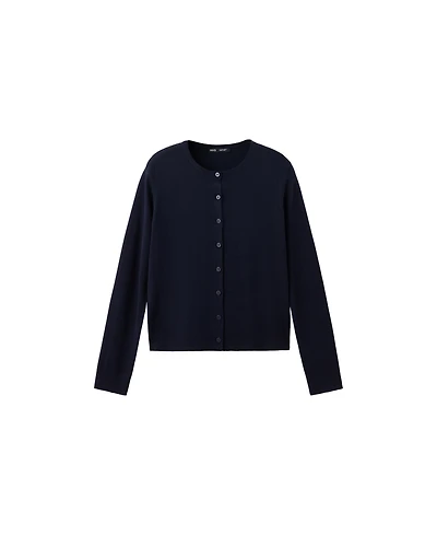 Mango Women's Knitted Button Crew-Neck Cardigan