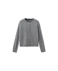 Mango Women's Knitted Button Crew-Neck Cardigan