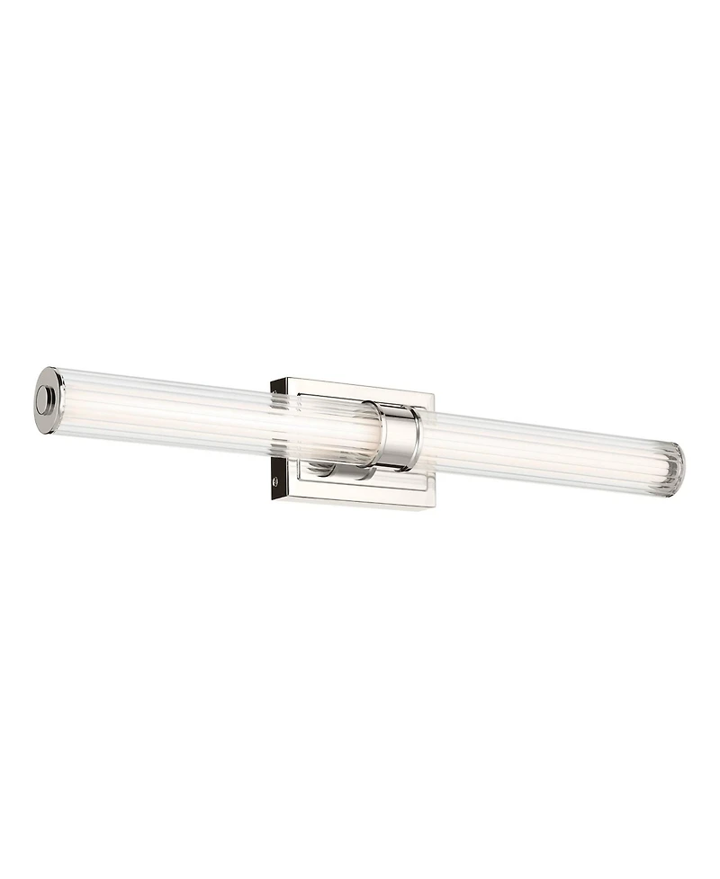 Kichler Laurene Polished Nickel Bath Bar Large with Clear Fluted Glass