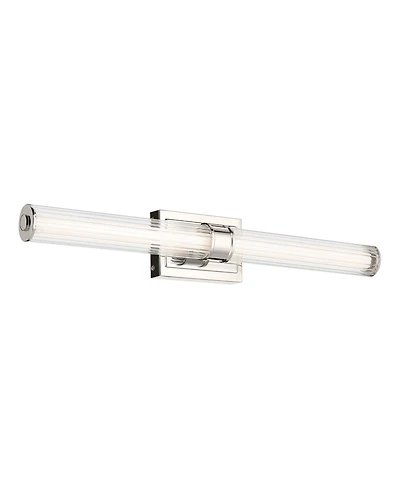 Kichler Laurene Polished Nickel Bath Bar Large with Clear Fluted Glass