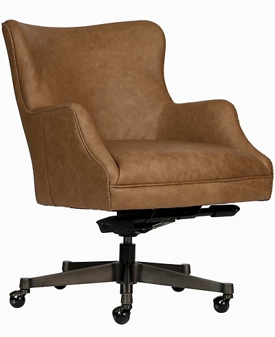 Zayden 34" Genuine Leather Swivel Office Chair