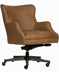 Zayden 34" Genuine Leather Swivel Office Chair