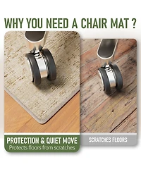 Danrong Office Chair Mat For Hardwood Floors Non Slip Washable Quiet Desk Rug Rolling Chairs