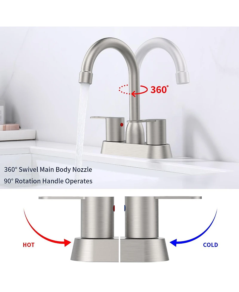 Phying 2 Handles Bathroom Sink Faucet Brushed Nickel Centerset Rv Bathroom Faucet
