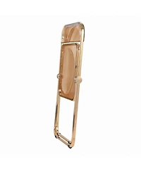 LeisureMod Lawrence Clear Acrylic Folding Chair, Modern Gold Chrome Frame, Fully Assembled Portable Dining Seat