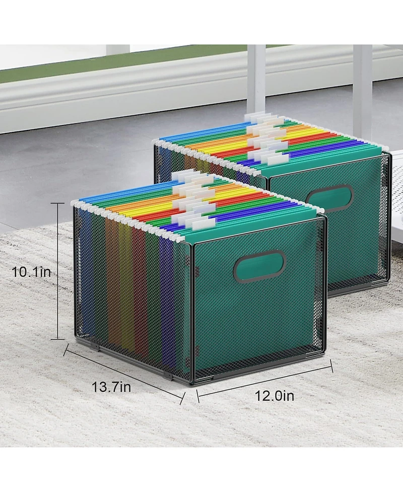 Danrong Mesh Hanging File Organizer Collapsible Letter Size Storage Box