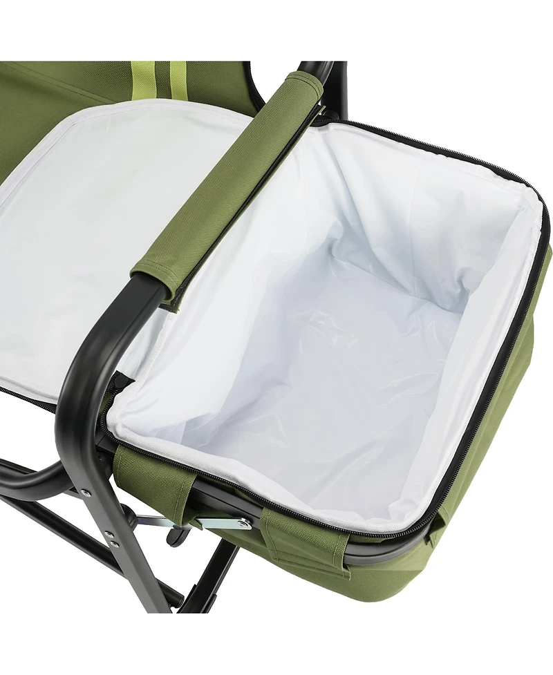 Slickblue Outdoor Folding Camping Chair with Aluminum Frame and Cooler Bag
