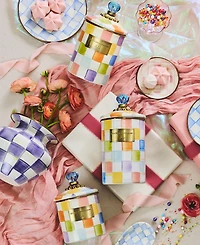 MacKenzie-Childs Confetti Check 64 oz. Large Canister