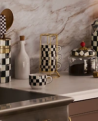 MacKenzie-Childs Courtly Check Cappuccino Cup Tower