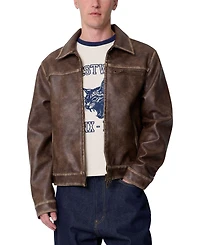 mnml Men's Washed Leather Jacket