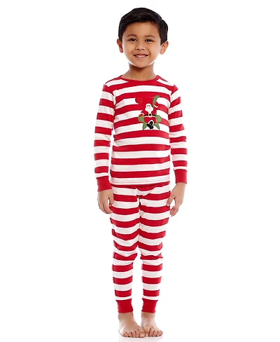 Leveret Toddler (2T-5T) Two Piece Cotton Striped Holiday Pajamas