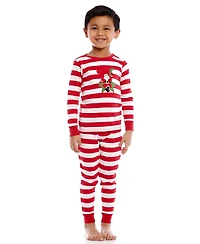 Leveret Toddler (2T-5T) Two Piece Cotton Striped Holiday Pajamas
