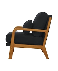 Streamdale Furniture Modern Solid Wood Accent Chair with Nubby Upholstery