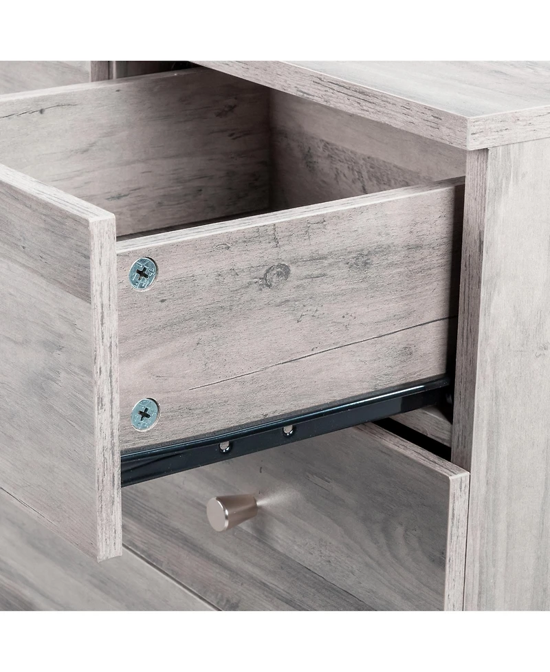 Slickblue Grey 4-Drawer Storage Dresser with Modern Simple Design