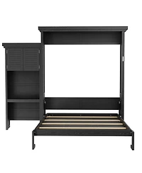 Streamdale Furniture Queen Size Murphy Bed with Shelves and Louvered Style